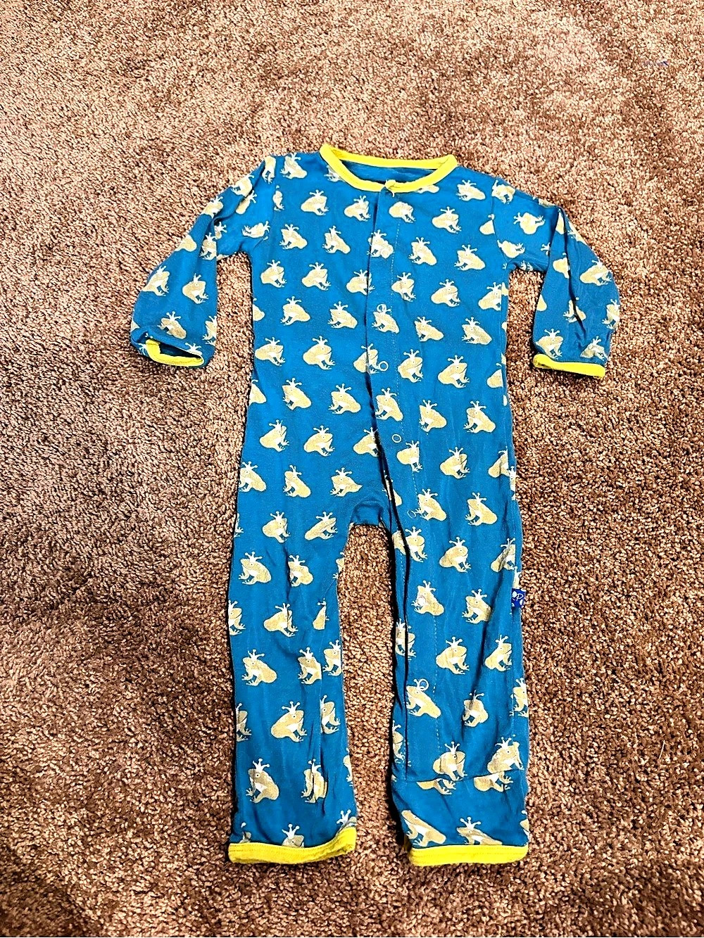 Kickee Pants Bamboo Pajama Frog Prince Print 12-18 Months
